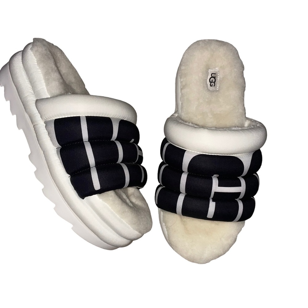 Ugg Treadlite White Chunky Platform Slides Large … - image 1